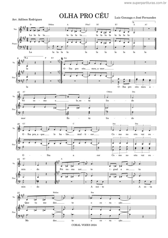 Partitura da música Olha Pro Céu v.14