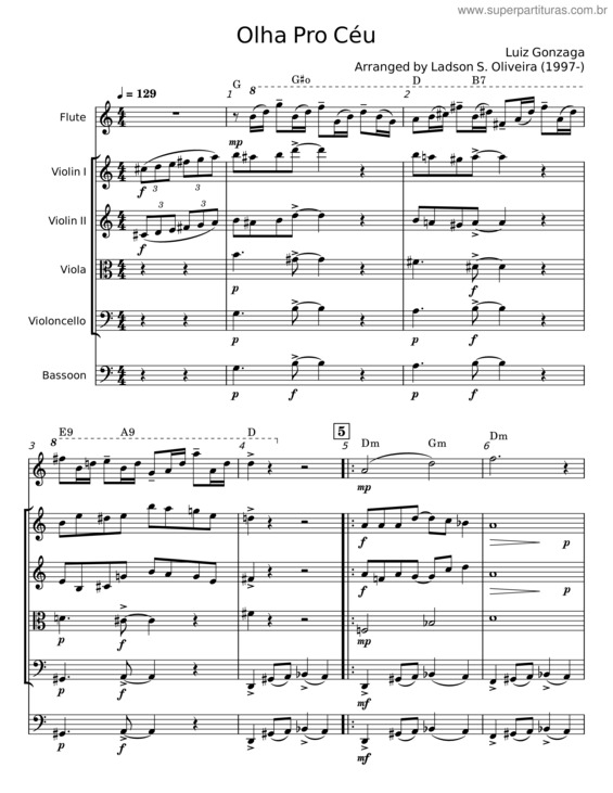 Partitura da música Olha Pro Céu v.9