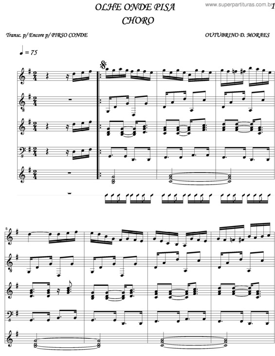 Partitura da música Olhe Onde Pisa v.2