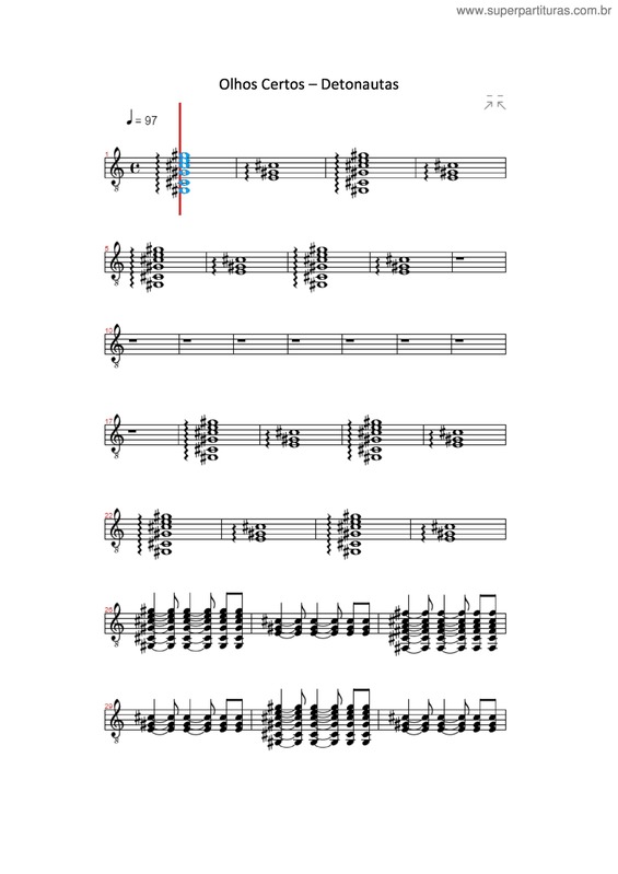 Partitura da música Olhos Certos