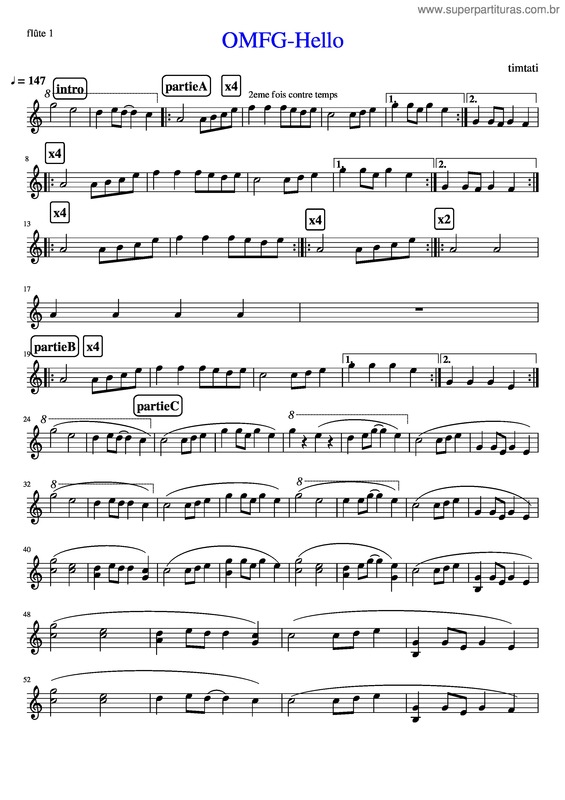 Partitura da música Omfg-Hello v.2