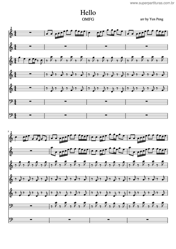 Partitura da música Omfg-Hello v.3