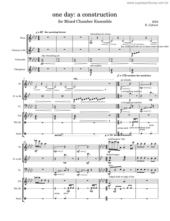 Partitura da música One Day: A Construction, Emma Calvert