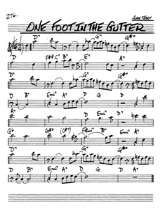 Partitura da música One Foot In The Gutter