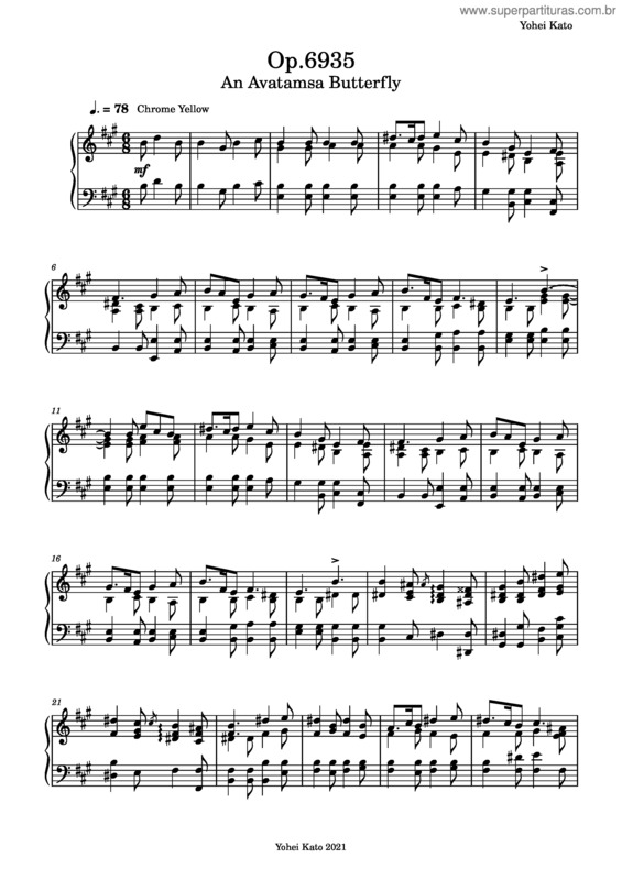 Partitura da música Op.6935 An Avatamsa Butterfly