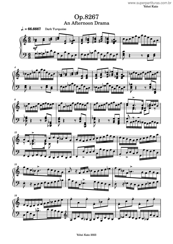 Partitura da música Op.8267 An Afternoon Drama