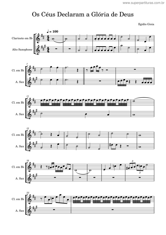 Partitura da música Os Céus Declaram A Glória De Deus v.2