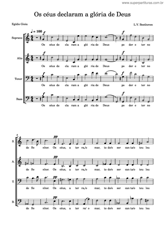 Partitura da música Os Céus Declaram A Glória De Deus v.3