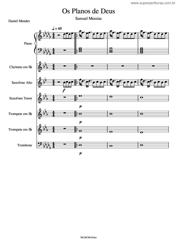 Partitura da música Os Planos De Deus v.2