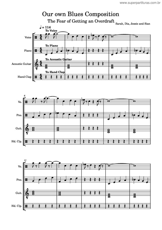 Partitura da música Our Own Blues Composition