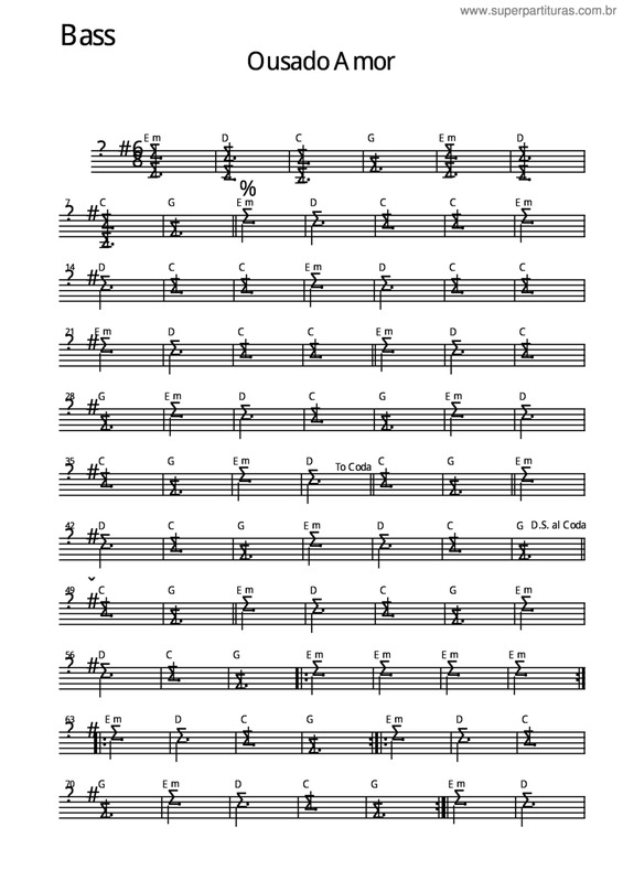 Partitura da música Ousado Amor v.14