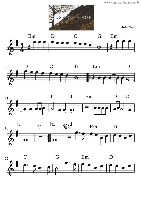 Partitura da música Ousado Amor v.16