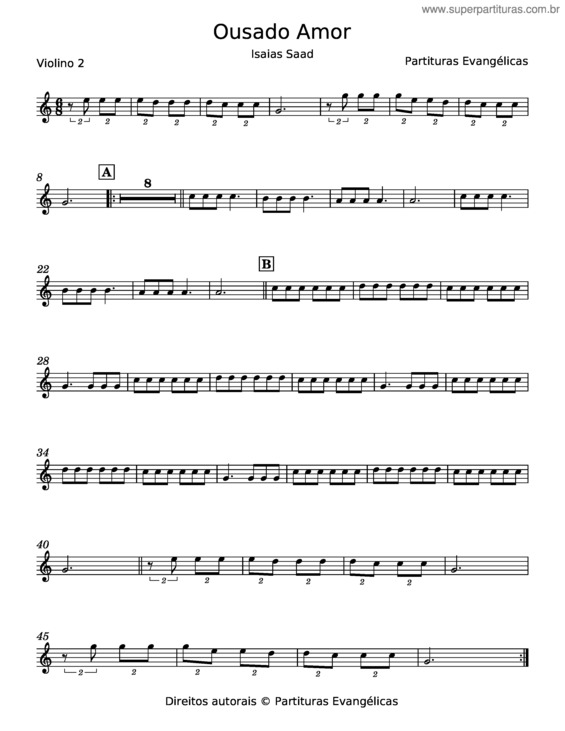 Partitura da música Ousado Amor v.29