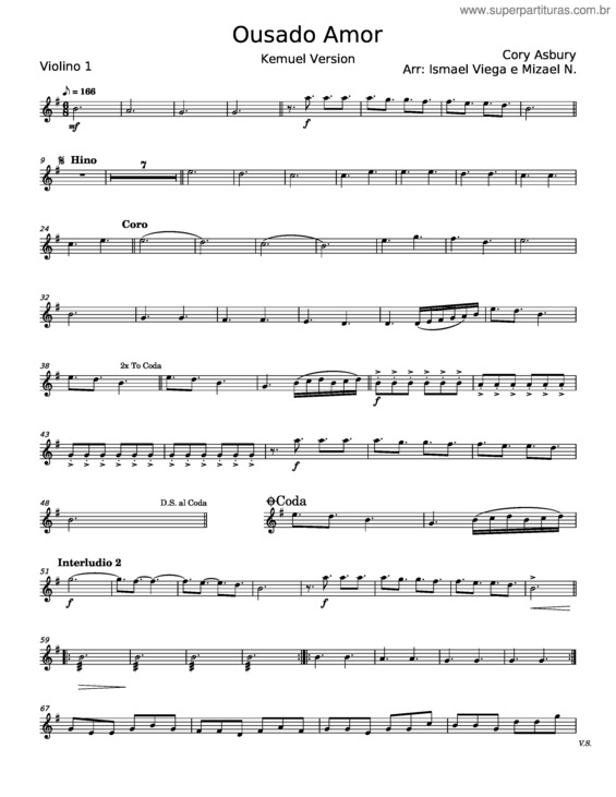 Partitura da música Ousado Amor v.31