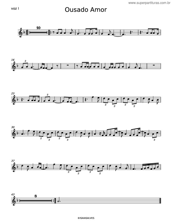 Partitura da música Ousado Amor v.36