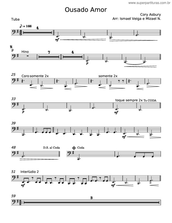 Partitura da música Ousado Amor v.37