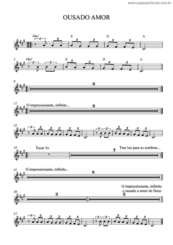 Partitura da música Ousado Amor v.9