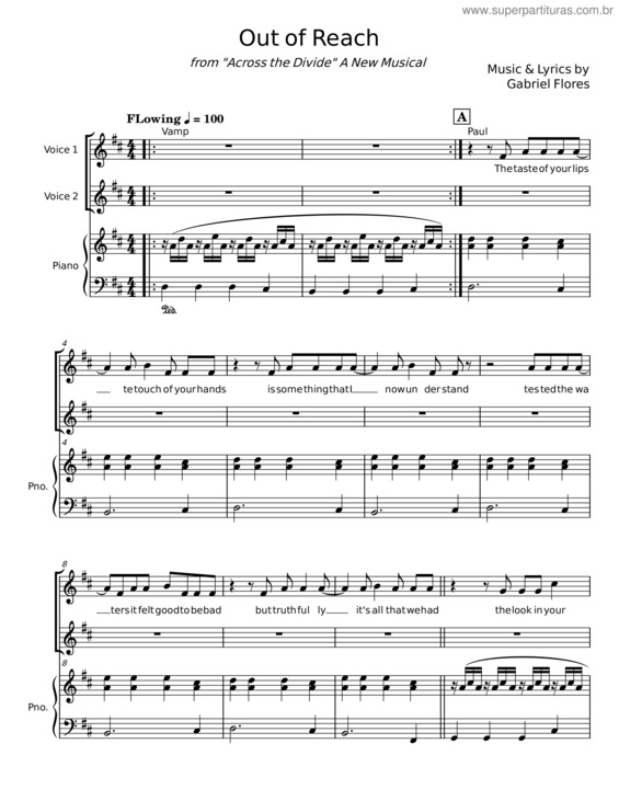 Partitura da música Out Of Reach v.5