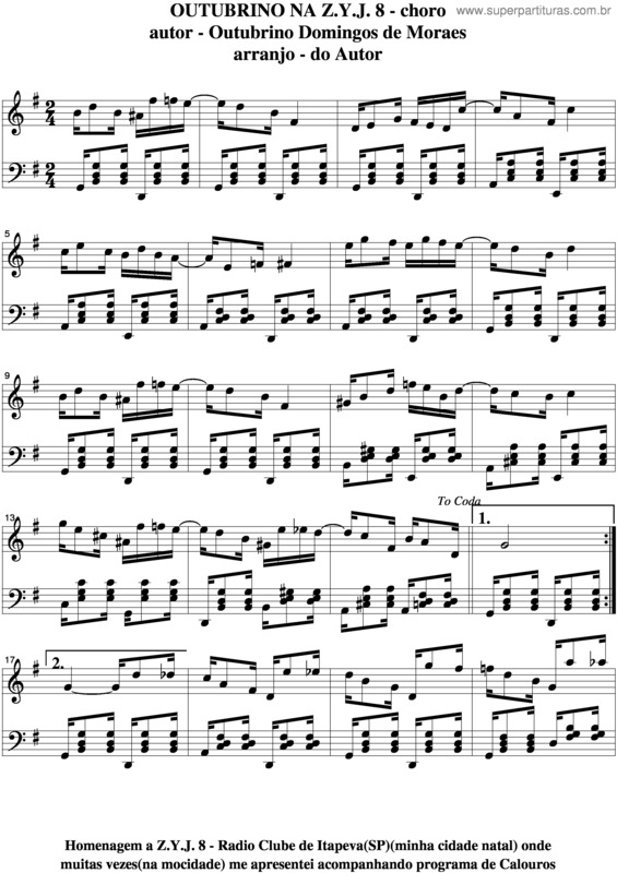 Partitura da música Outubrino Na Z.Y.J. 8 v.2