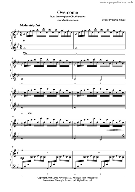 Partitura da música Overcome v.2