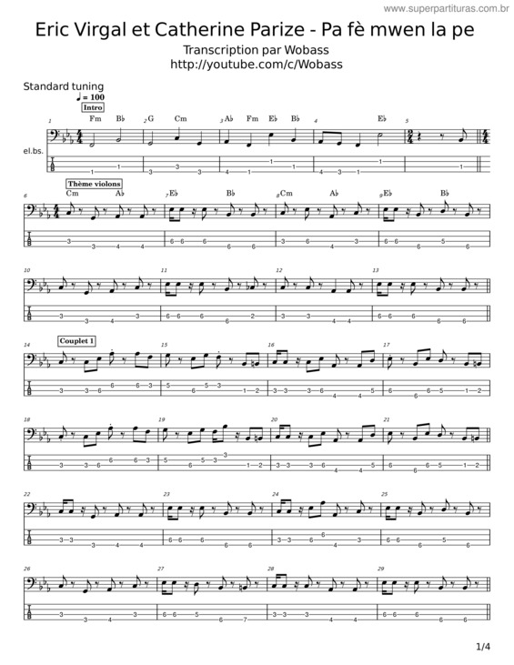 Partitura da música Pa Fè Mwenlapen