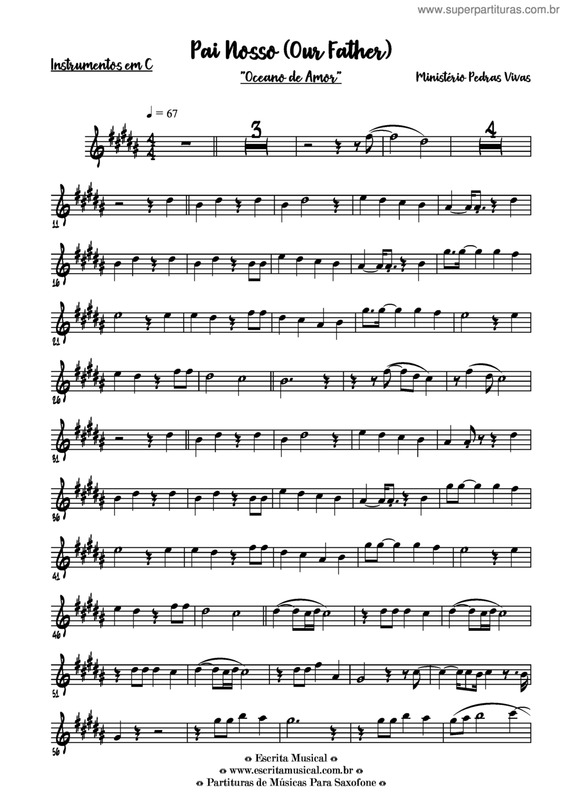 Partitura da música Pai Nosso v.14