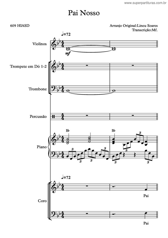 Partitura da música Pai Nosso v.15