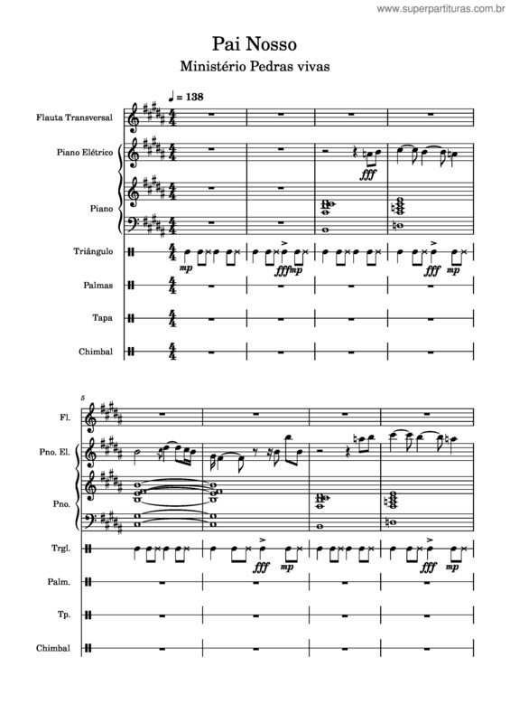 Partitura da música Pai Nosso v.21