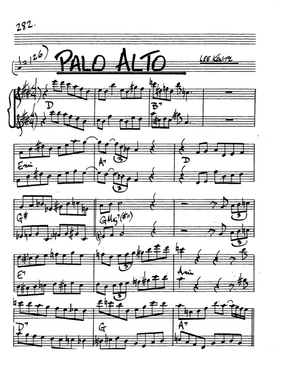 Partitura da música Palo Alto