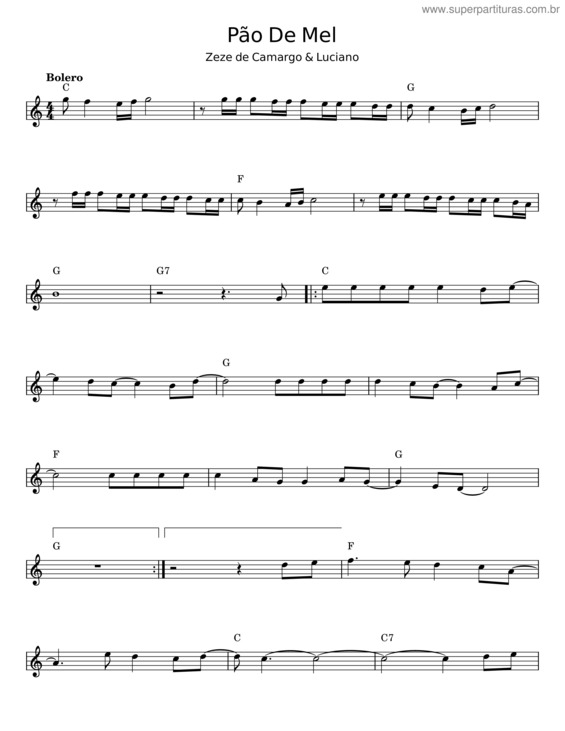 Partitura da música Pão De Mel v.7