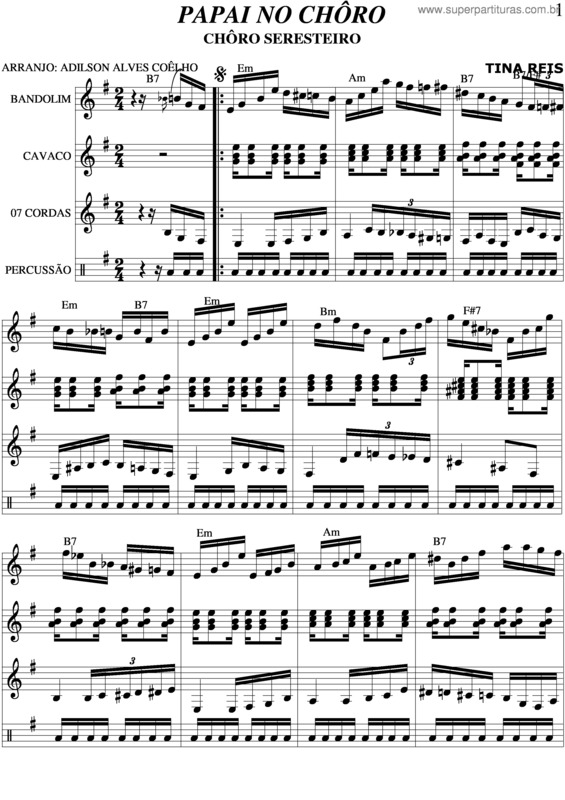 Partitura da música Papai No Choro