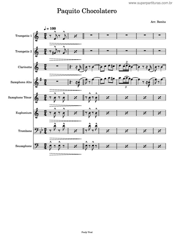 Partitura da música Paquito El Chocolatero v.2