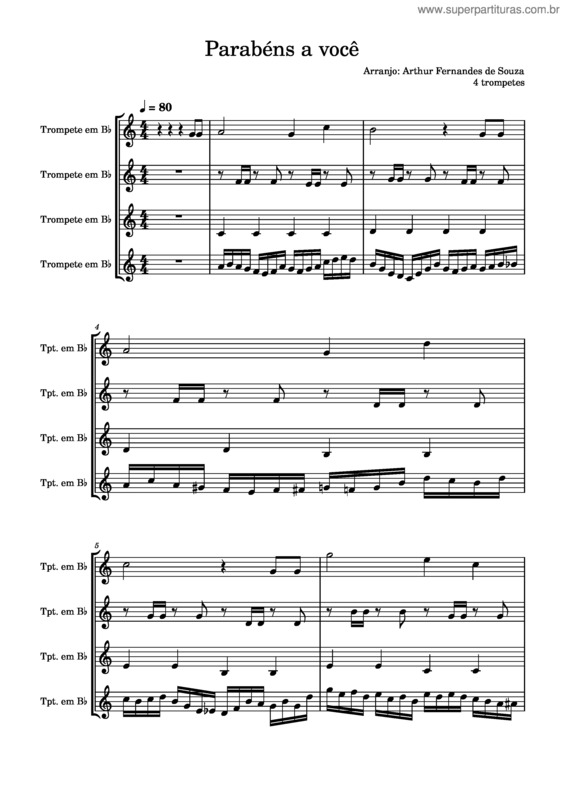 Partitura da música Parabens A Você v.9