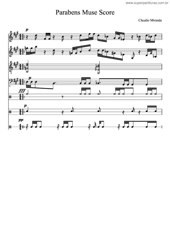 Partitura da música Parabens Muse Score!