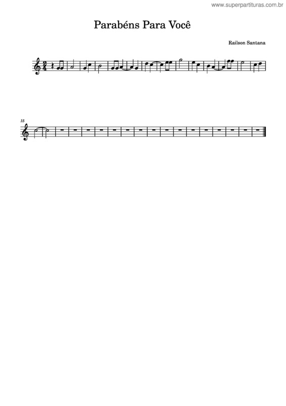 Partitura da música Parabéns Para Você v.7