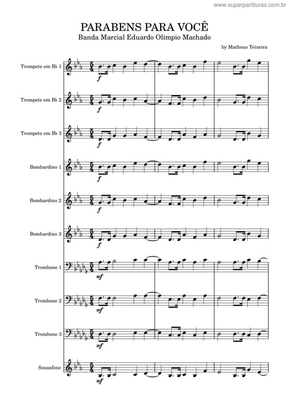 Partitura da música Parabens Para Você v.9