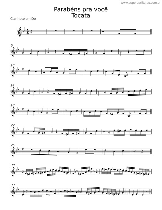 Partitura da música Parabéns Pra Você v.42