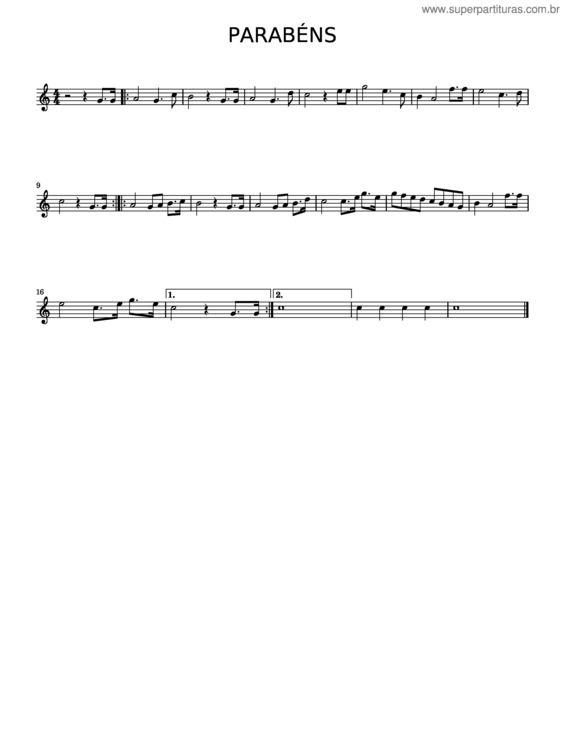 Partitura da música Parabéns v.15