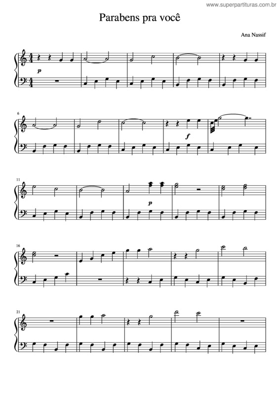 Partitura da música Parabens_Pra_Você