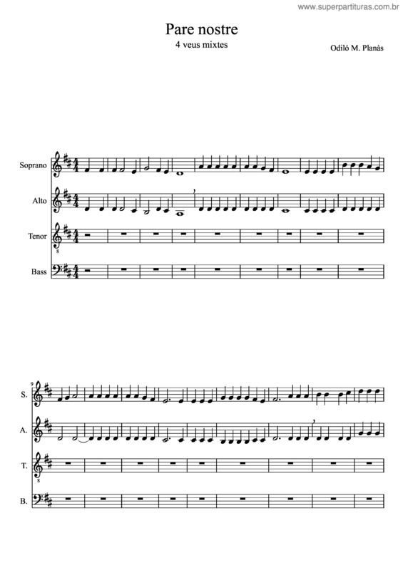 Partitura da música Pare Nostre