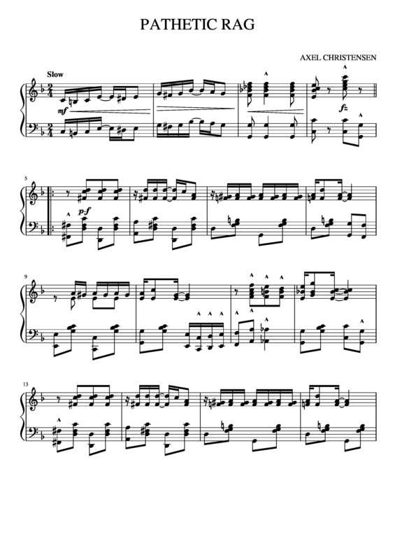 Partitura da música Pathetic Rag