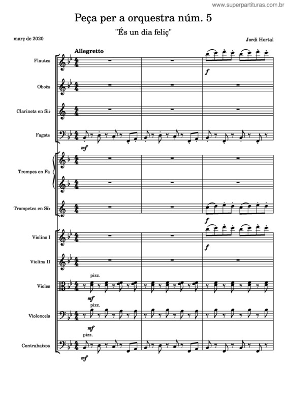 Partitura da música Peça Per A Orquestra Núm. 5, És Un Dia Feliç