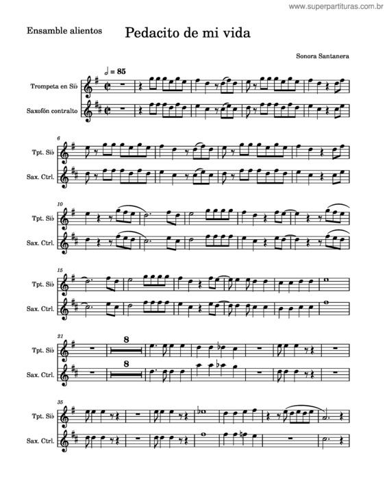 Partitura da música Pedacito De Mi Vida