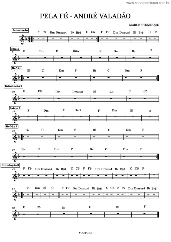 Partitura da música Pela Fé v.5