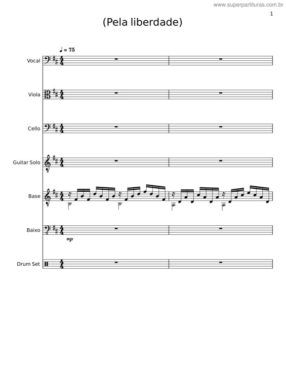 Partitura da música Pela Liberdade