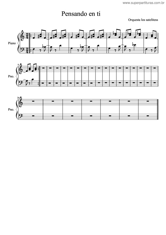 Partitura da música Pensando En Ti v.4