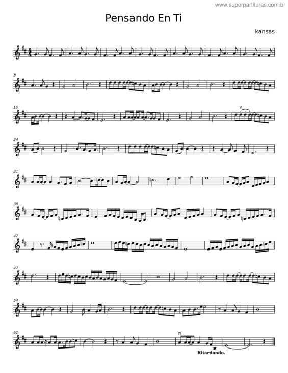 Partitura da música Pensando En Ti v.6