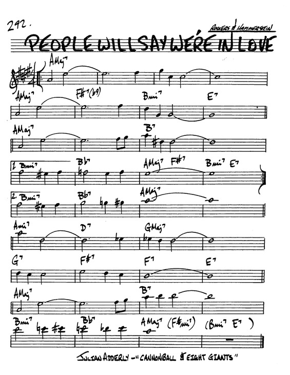 Partitura da música People Will Say We Are In Love