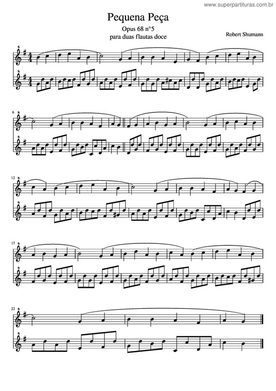 Partitura da música Pequena Peça