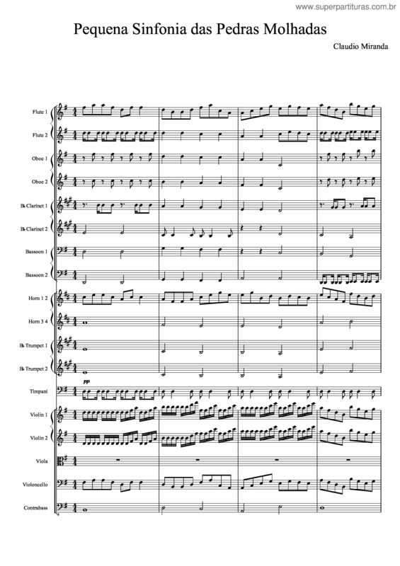 Partitura da música Pequena Sinfonia Das Pedras Molhadas